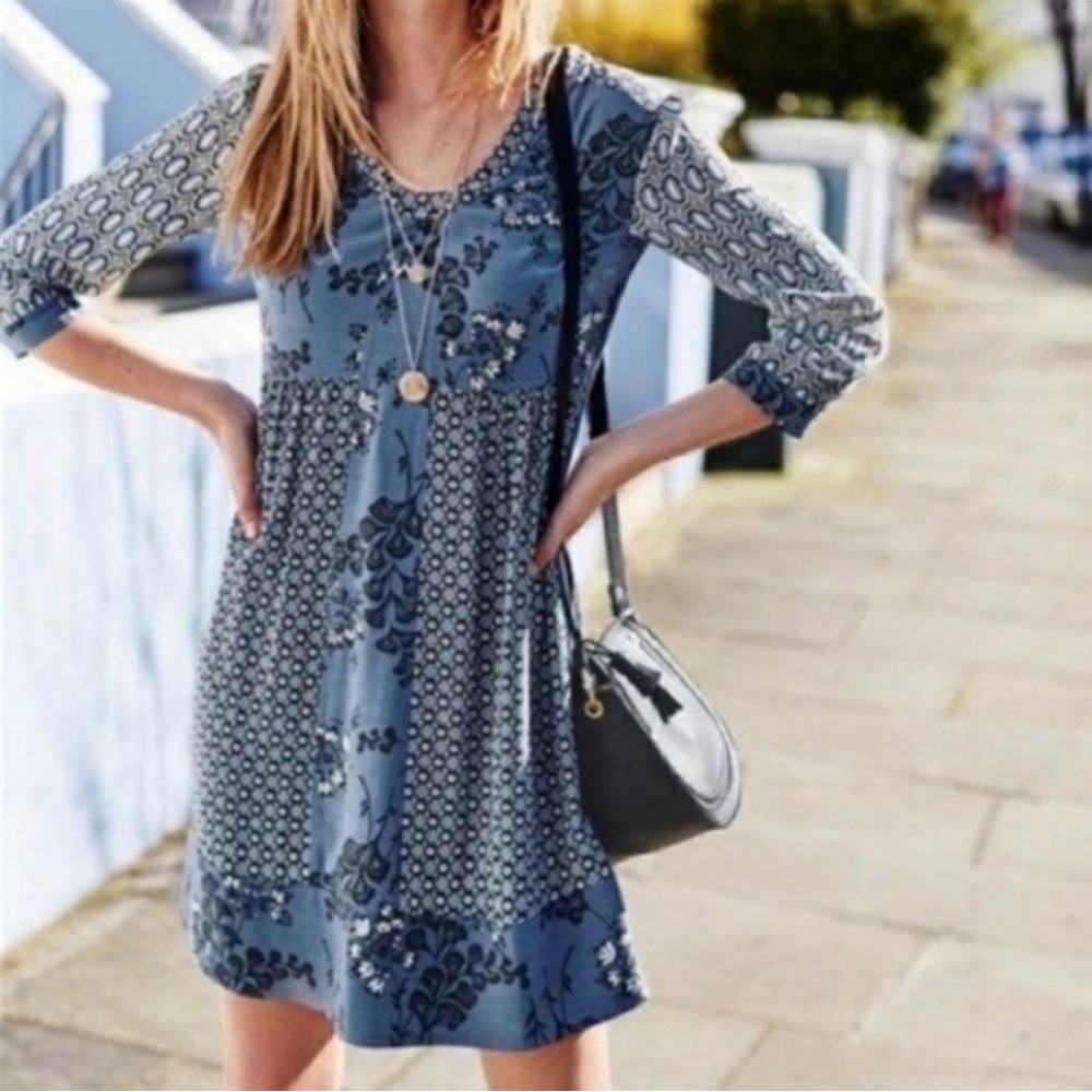 Boden Blue Floral Mini Dress